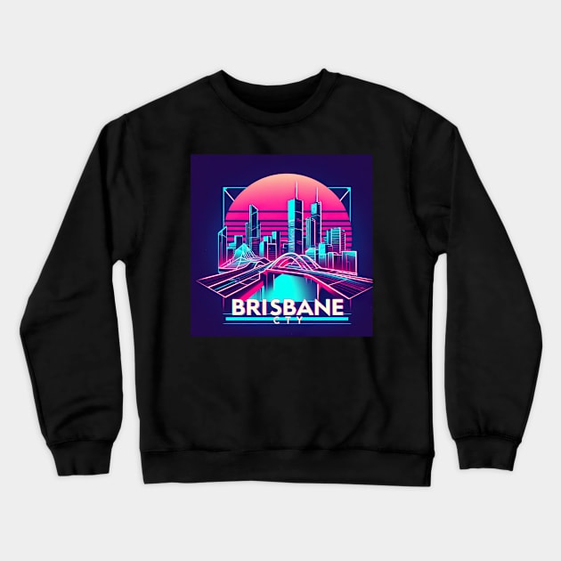 Vaporwave 80s Brisbane Crewneck Sweatshirt by SNAustralia